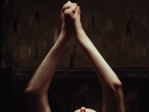 Several close-ups fire in quick-succession; Mme Blanc miming a dagger being plunged into her heart; some bare shoulder-blades convulse; a sickle is raised and poised to strike.