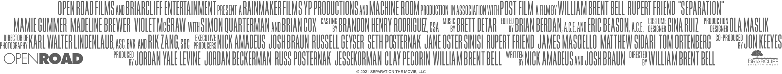 A collection of legal and credit logos for Separation