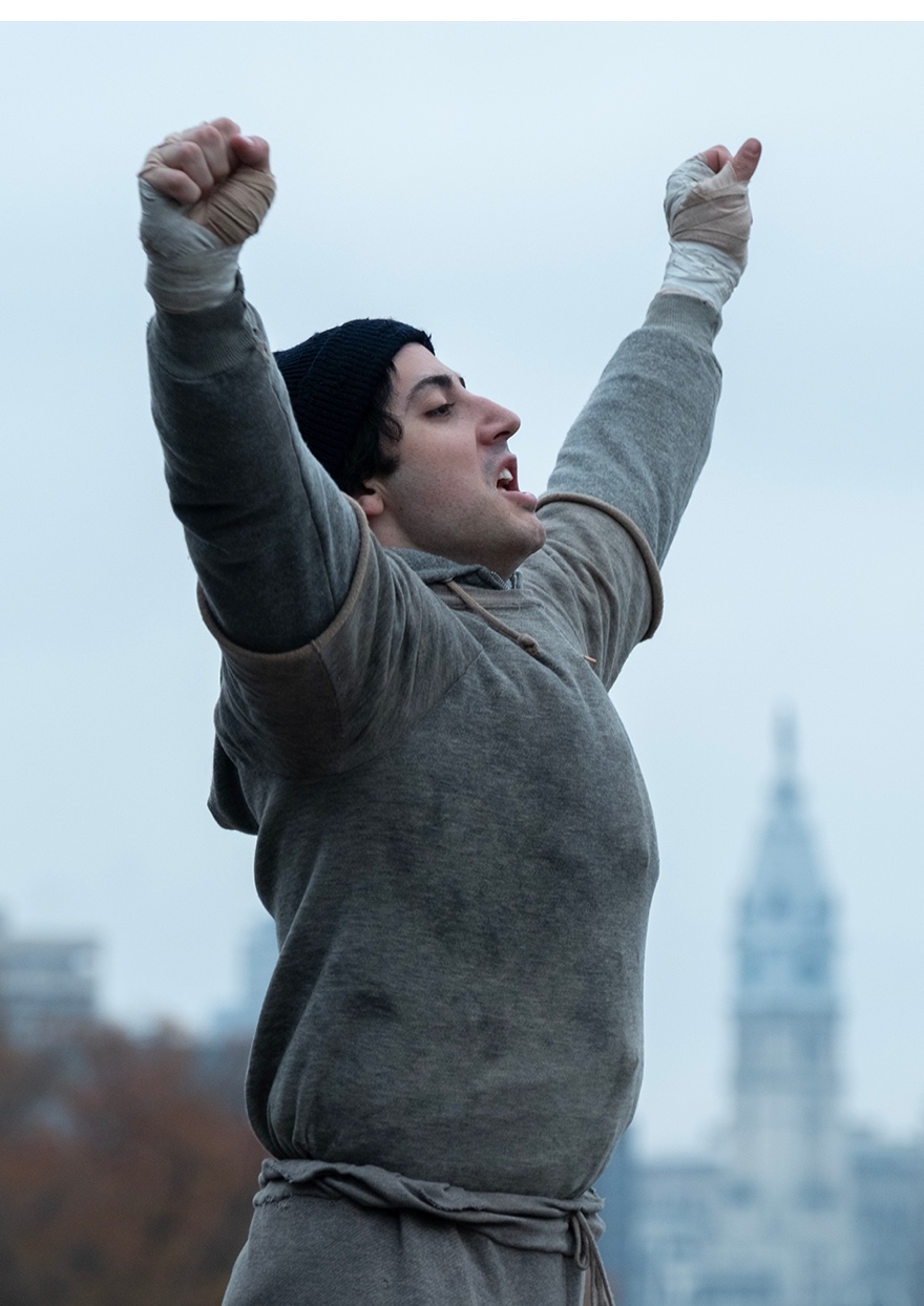 Man celebrating with fists in air