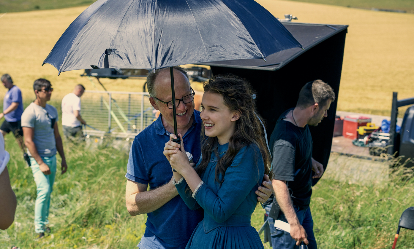 Millie Bobby Brown with director Harry Bradbeer