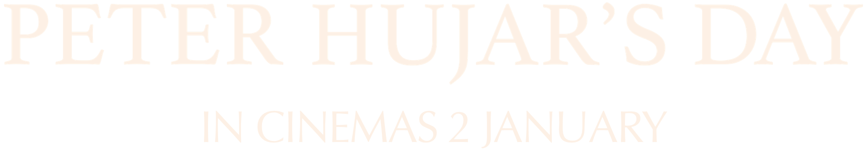 Title or logo for PETER HUJAR'S DAY 