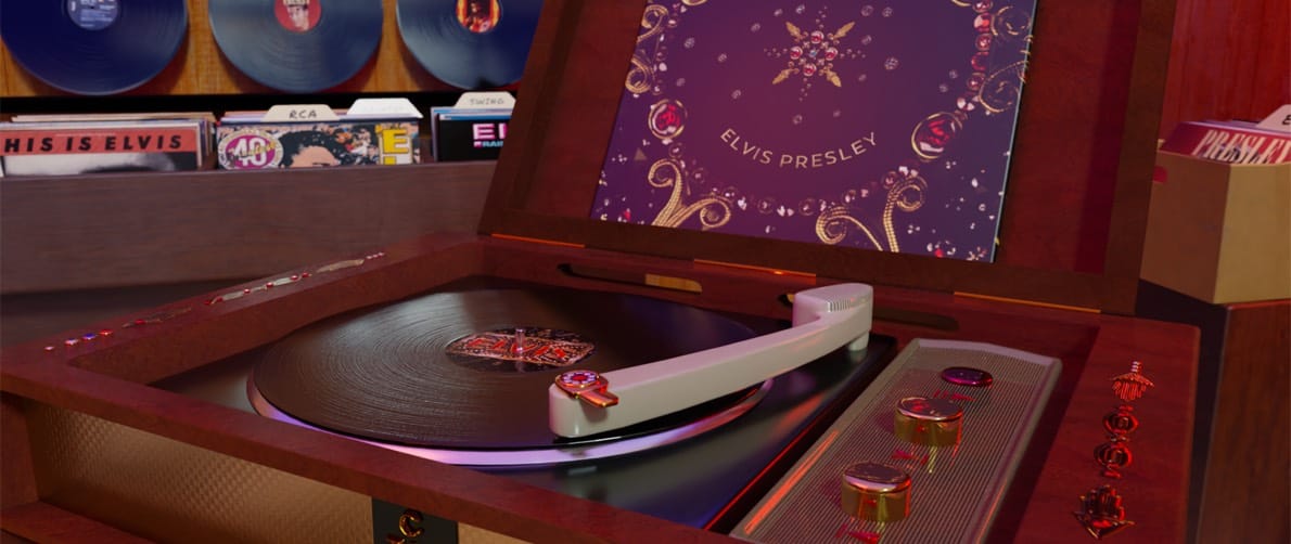RCA record player with the Elvis Presley soundtrack vinyl