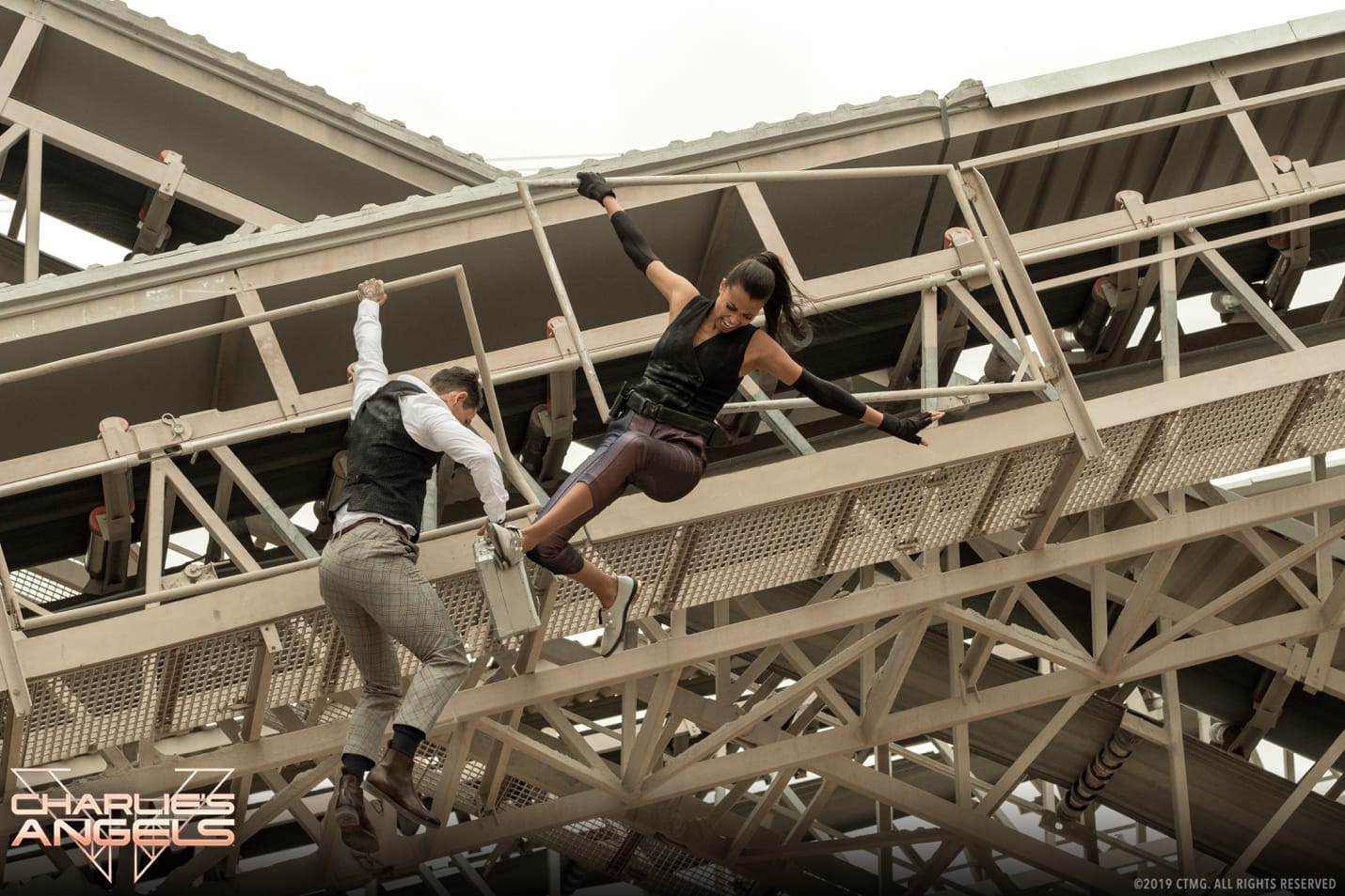 Ella Balinska action shot from Charlie's Angels.