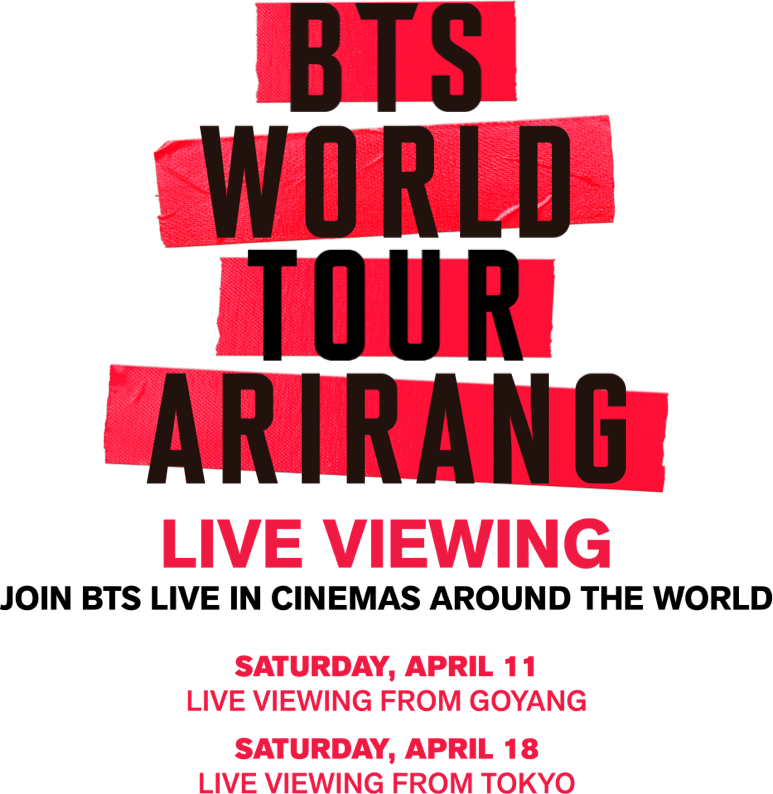 Title or logo for BTS WORLD TOUR ARIRANG LIVE VIEWING