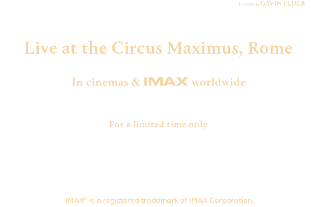 Title or logo for David Gilmour Live at the Circus Maximus, Rome