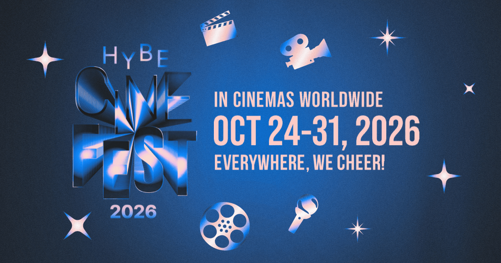 Capa do artigo: HYBE Cine Fest 2026: festival terá BTS ao vivo nos cinemas e sessões de TXT, SEVENTEEN e ENHYPEN