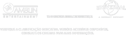 A collection of legal and credit logos for JURASSIC WORLD: RECOMEÇO